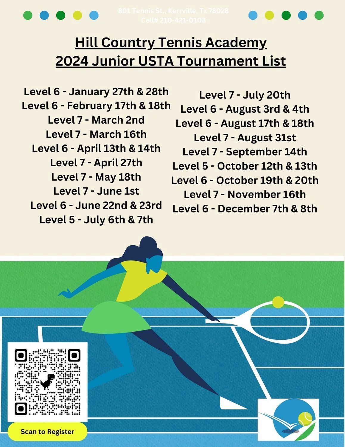 2024 HCTA Junior Tournament List